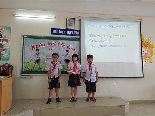 Hoạt động bầu Hội đồng tự quản tại các lớp VNEN khối 4 – Trường Tiểu học Đô thị Sài Đồng